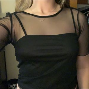 NWT American Eagle black mesh shirt